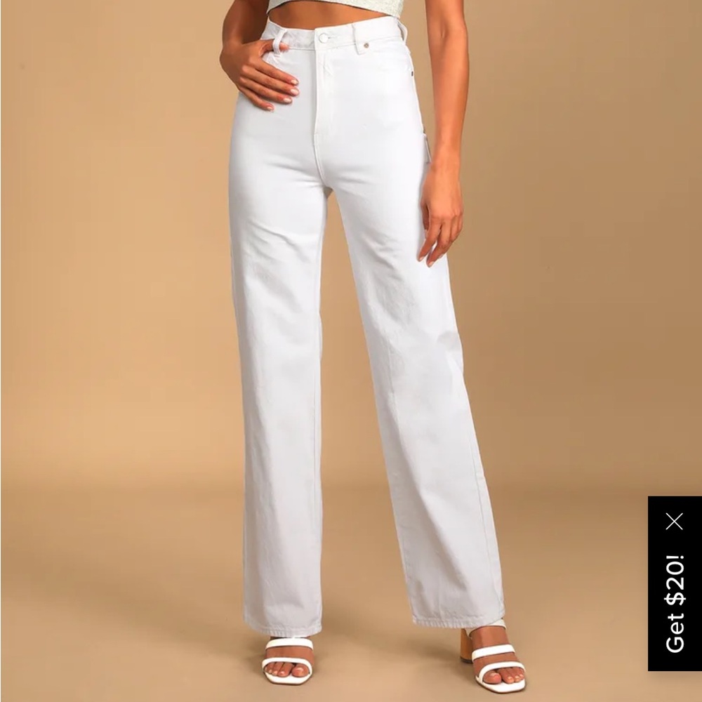 White high rise loose straight Rolla’s jeans size 26